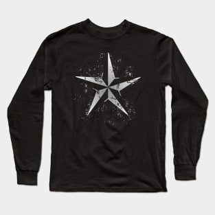 Nautical Star - Grunge Grey Long Sleeve T-Shirt